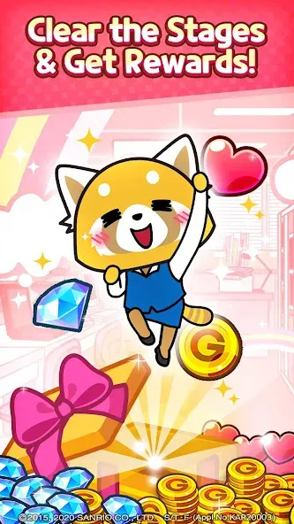 Aggretsuko : Match 3 Puzzle — скачать мод: Безлимитные монеты и жизни — скриншот 5