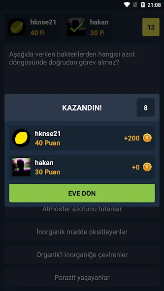 Biyoloji Quiz - PvP Online мод на Андроид: Все вопросы разблокированы — скриншот 3