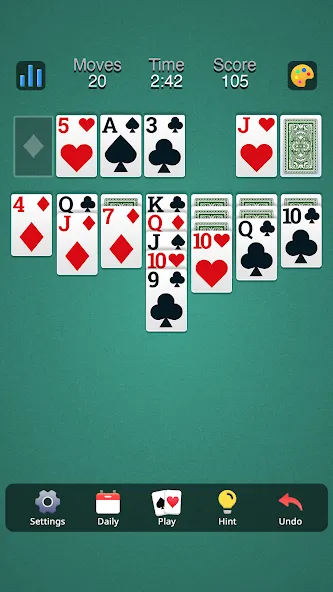 Classic Solitaire - Klondike MOD APK: Без рекламы и все карты открыты — скриншот 3