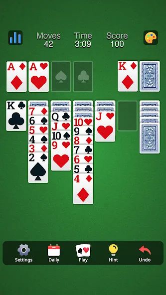 Classic Solitaire - Klondike MOD APK: Без рекламы и все карты открыты — скриншот 5