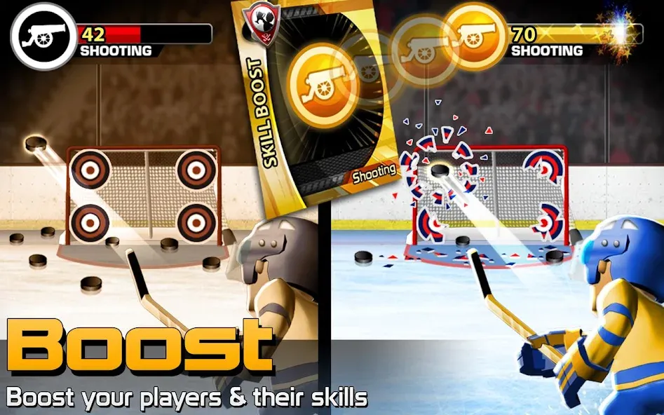 Скачать BIG WIN Hockey бесплатно — Безлимитные деньги и усиленные игроки — скриншот 2