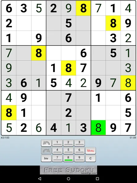 Скачать Droidoku - Andoku Puzzle последней версии — Подсказки и отмена ходов — скриншот 2 Скачать Droidoku - Andoku Puzzle последней версии — Подсказки и отмена ходов — скриншот 2