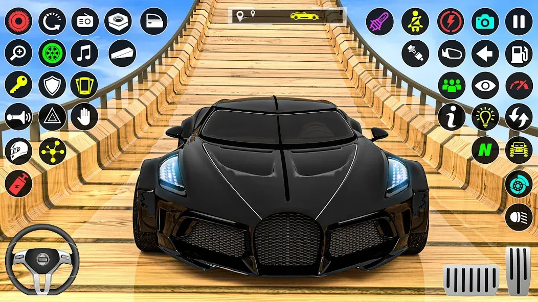 GT Car Stunt Race: Mega Ramps на телефон — скачать мод: Безлимитные деньги и все машины открыты — скриншот 3