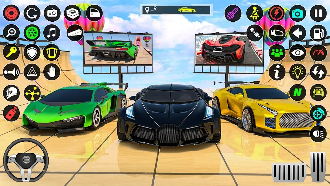 GT Car Stunt Race: Mega Ramps на телефон — скачать мод: Безлимитные деньги и все машины открыты — скриншот 5