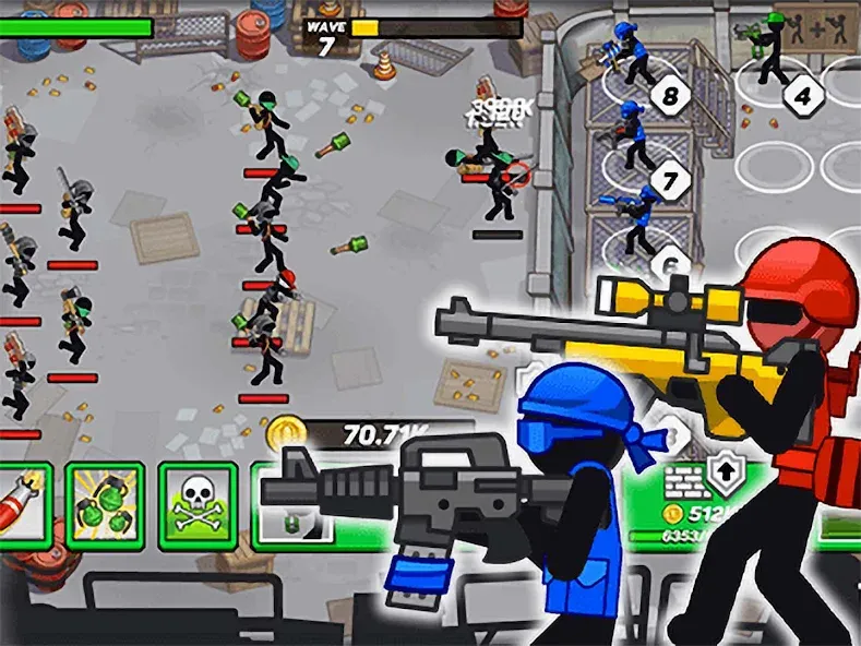 Stickman Defenders: Stick War — Безлимитные ресурсы и мощные воины, скачать мод APK — скриншот 1