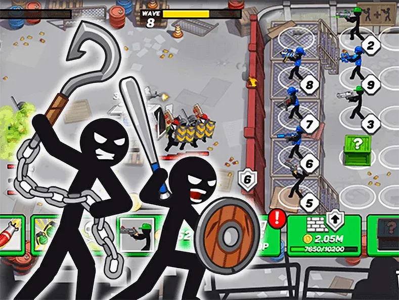 Stickman Defenders: Stick War — Безлимитные ресурсы и мощные воины, скачать мод APK — скриншот 3