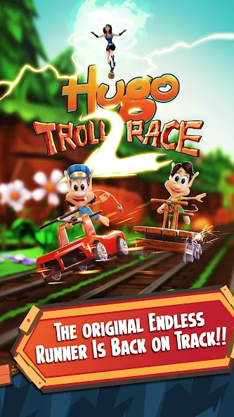 Hugo Troll Race 2: Rail Rush взлом на Андроид — Безлимитные деньги и жизни — скриншот 1 Hugo Troll Race 2: Rail Rush взлом на Андроид — Безлимитные деньги и жизни — скриншот 1