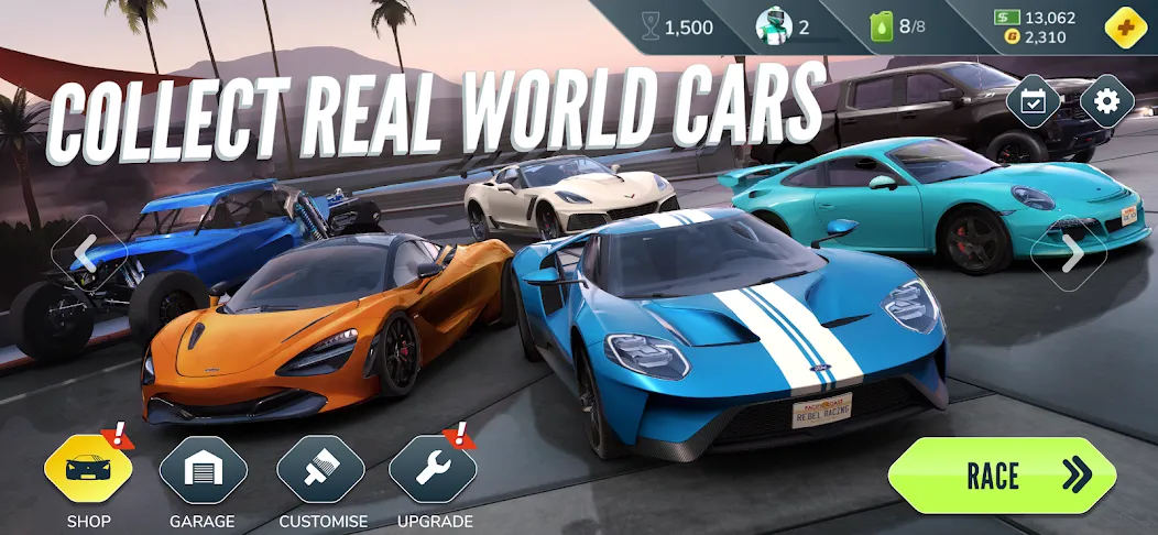 Rebel Racing мод на Андроид: Безлимитные деньги и топливо — скриншот 3 Rebel Racing мод на Андроид: Безлимитные деньги и топливо — скриншот 3