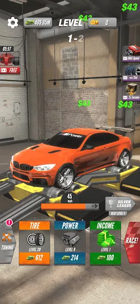 Dyno 2 Race - Car Tuning взлом на Андроид — Безлимитные деньги и улучшенный тюнинг — скриншот 1