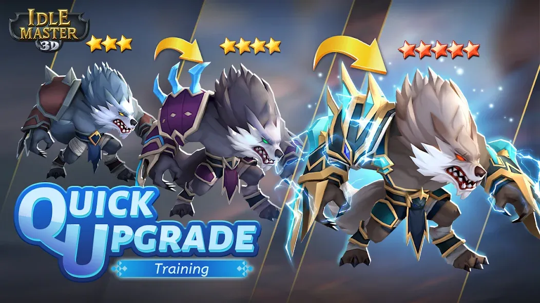 Idle Master- 3D AFK Arena MOD APK: Безлимитные деньги и усиленные герои — скриншот 3