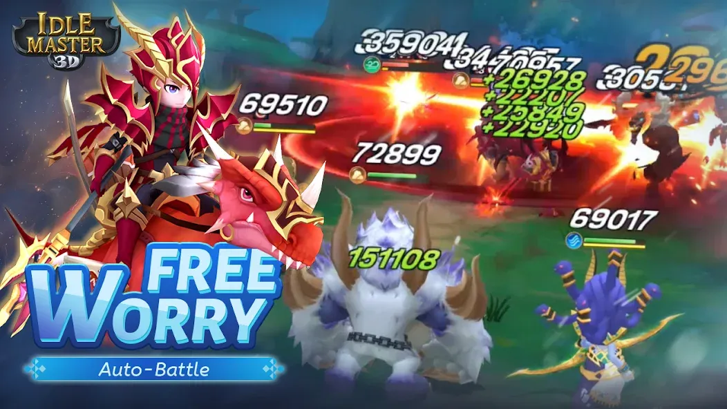 Idle Master- 3D AFK Arena MOD APK: Безлимитные деньги и усиленные герои — скриншот 4