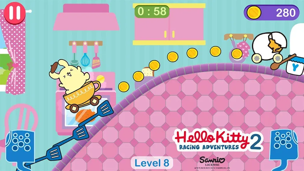 Скачать Hello Kitty games - car game бесплатно — Безлимитные монеты и все машины открыты — скриншот 2