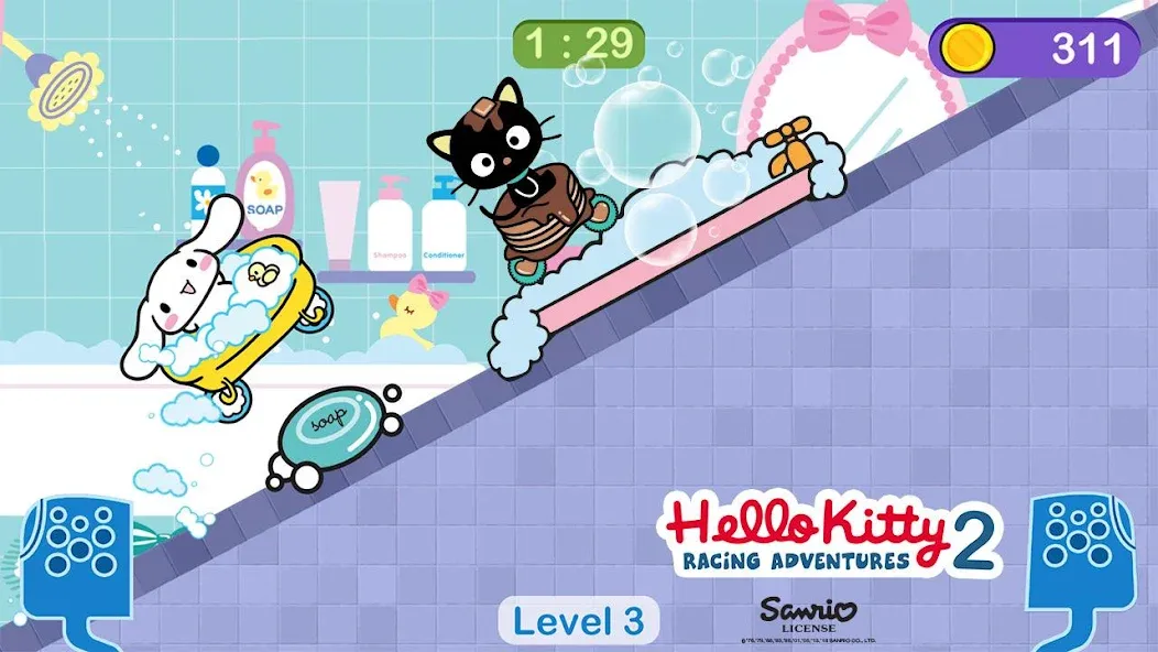 Скачать Hello Kitty games - car game бесплатно — Безлимитные монеты и все машины открыты — скриншот 3