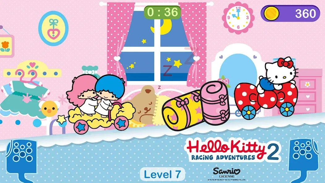 Скачать Hello Kitty games - car game бесплатно — Безлимитные монеты и все машины открыты — скриншот 4
