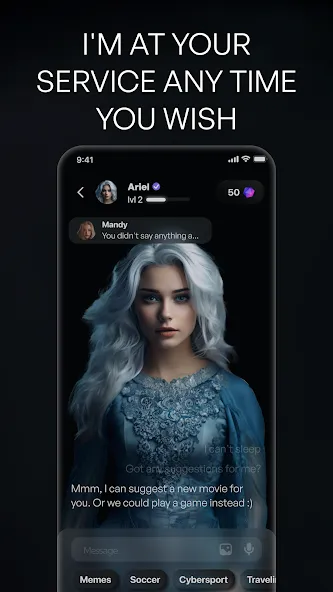 EVA Character AI & AI Friend бесплатно на Андроид — мод: Премиум-функции и безлимитные сообщения — скриншот 2 EVA Character AI & AI Friend бесплатно на Андроид — мод: Премиум-функции и безлимитные сообщения — скриншот 2