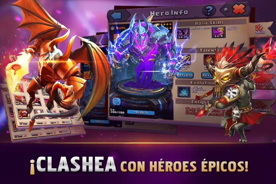 Clash of Lords 2: Español — последняя версия с модом (Безлимитные ресурсы и усиленные герои) — скриншот 2