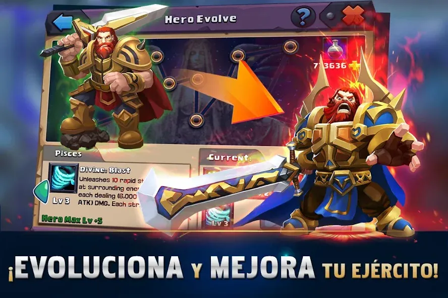 Clash of Lords 2: Español — последняя версия с модом (Безлимитные ресурсы и усиленные герои) — скриншот 3