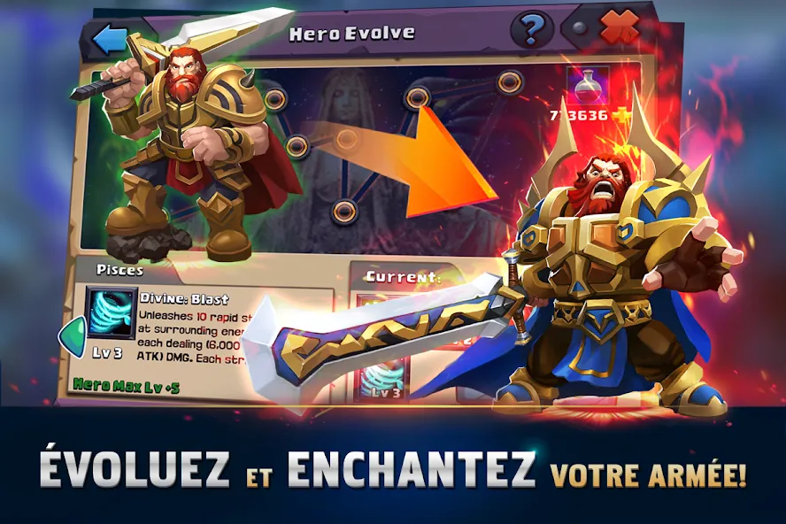 Скачать Clash of Lords 2: Clash Divin мод — Безлимитные ресурсы и усиленные герои — скриншот 3