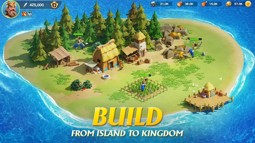 Kingdom Adventure Saga — взломанная версия, Безлимитные ресурсы и усиленная армия — скриншот 1