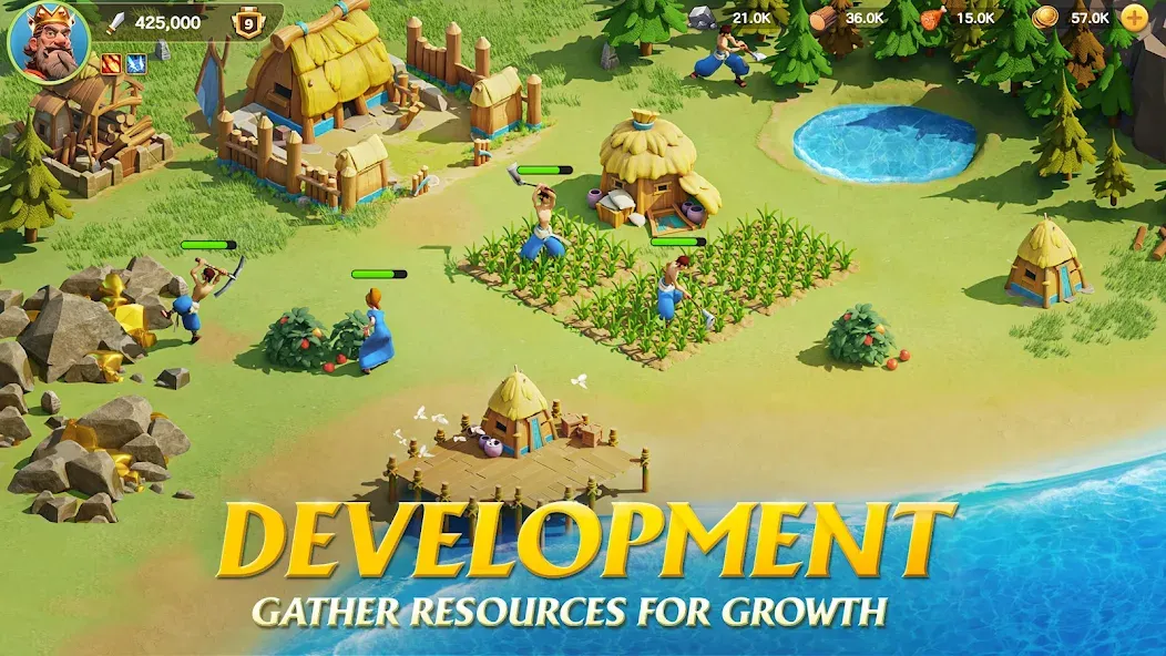 Kingdom Adventure Saga — взломанная версия, Безлимитные ресурсы и усиленная армия — скриншот 2