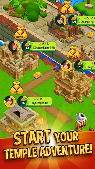 Мод Temple Run: Idle Explorers — Безлимитные деньги и алмазы, скачать APK — скриншот 1