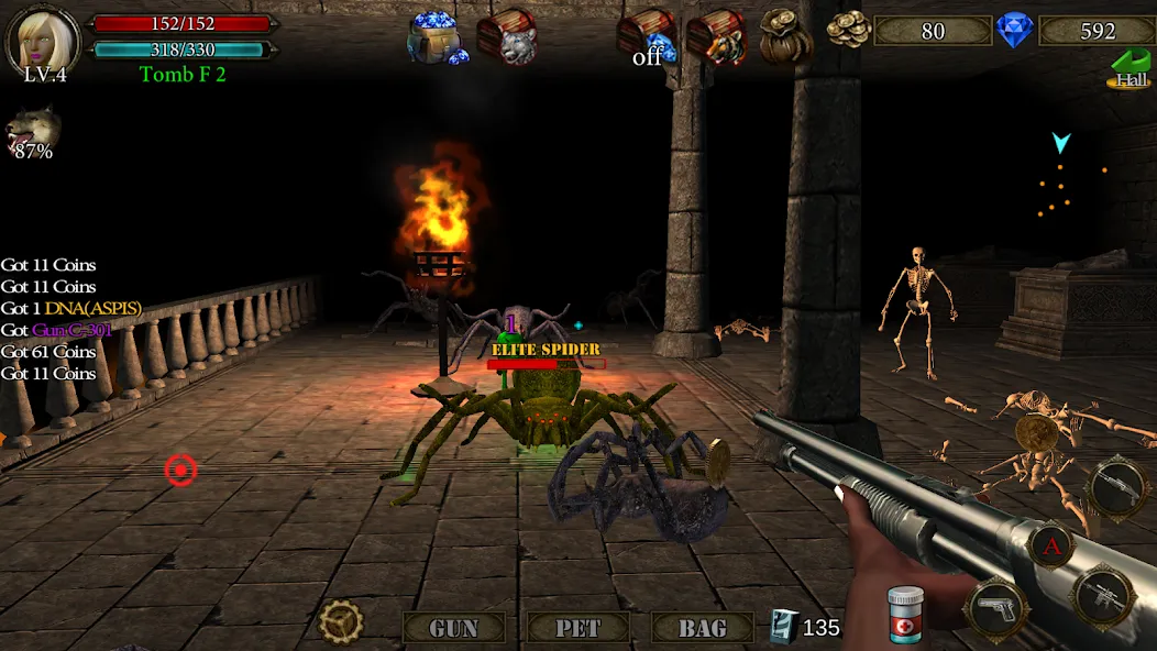 Скачать Dungeon Shooter : Dark Temple бесплатно — Безлимитные деньги и патроны — скриншот 5