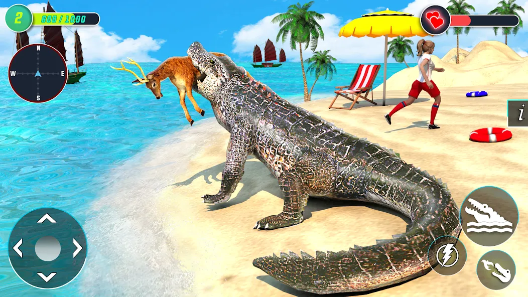 Мод Crocodile Games: Animal Games — Новые крокодильи приключения без ограничений, скачать APK — скриншот 1 Мод Crocodile Games: Animal Games — Новые крокодильи приключения без ограничений, скачать APK — скриншот 1