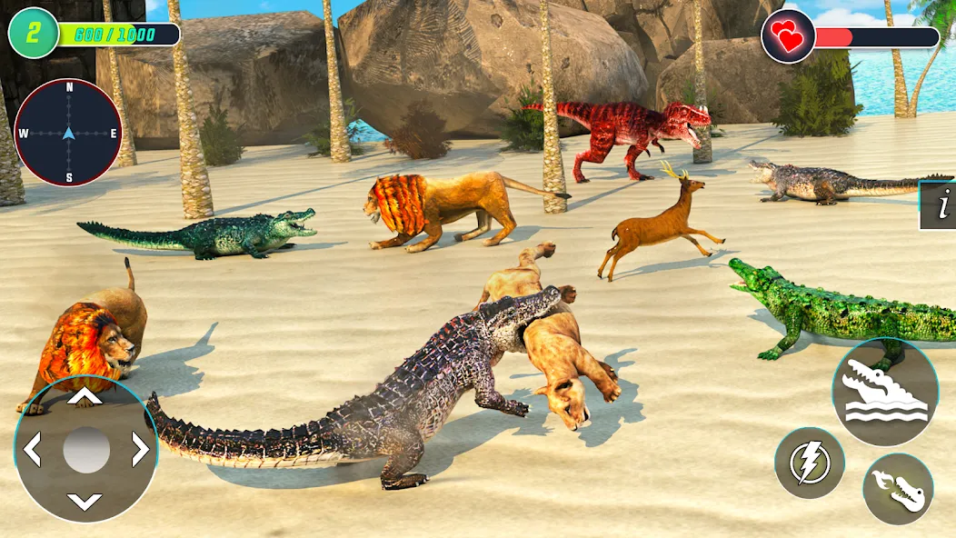 Мод Crocodile Games: Animal Games — Новые крокодильи приключения без ограничений, скачать APK — скриншот 3 Мод Crocodile Games: Animal Games — Новые крокодильи приключения без ограничений, скачать APK — скриншот 3