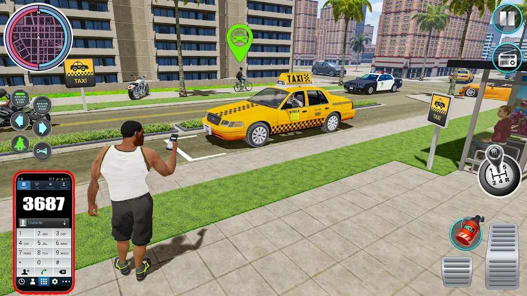 Скачать City Taxi Driving: Taxi Games мод — Безлимитные деньги и топливо — скриншот 1