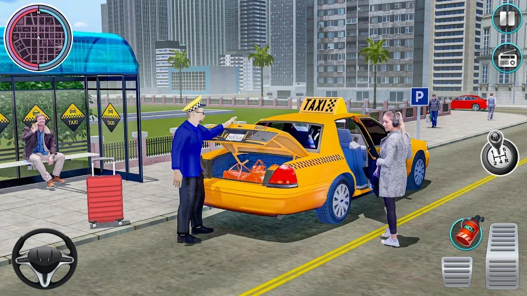 Скачать City Taxi Driving: Taxi Games мод — Безлимитные деньги и топливо — скриншот 3