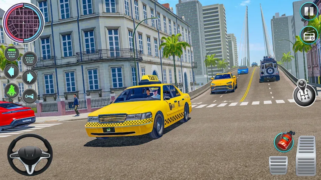 Скачать City Taxi Driving: Taxi Games мод — Безлимитные деньги и топливо — скриншот 4