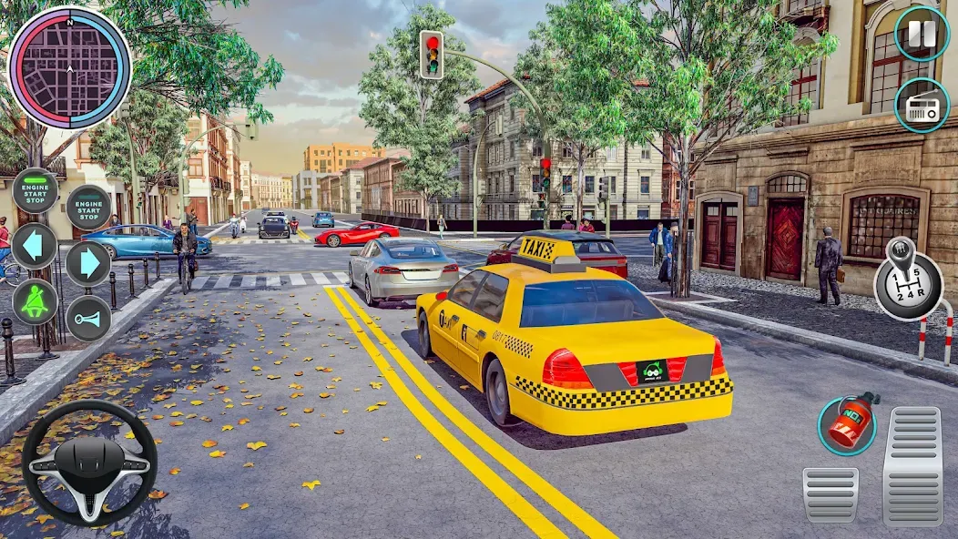 Скачать City Taxi Driving: Taxi Games мод — Безлимитные деньги и топливо — скриншот 5