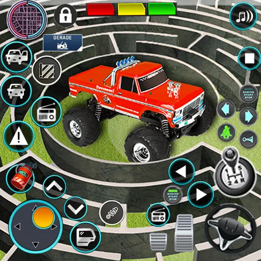 Monster Truck Maze Puzzle Game мод на Андроид: Безлимитные деньги и все машины открыты — скриншот 1