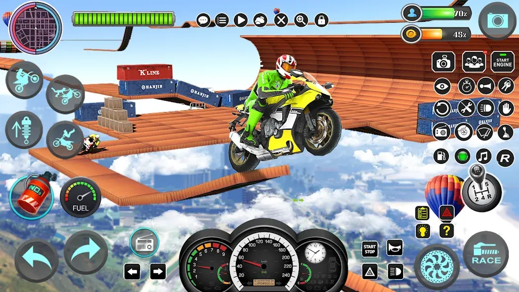 Скачать Mega Ramp Bike Stunts Games 3D мод — Безлимитные деньги и все байки открыты — скриншот 5 Скачать Mega Ramp Bike Stunts Games 3D мод — Безлимитные деньги и все байки открыты — скриншот 5
