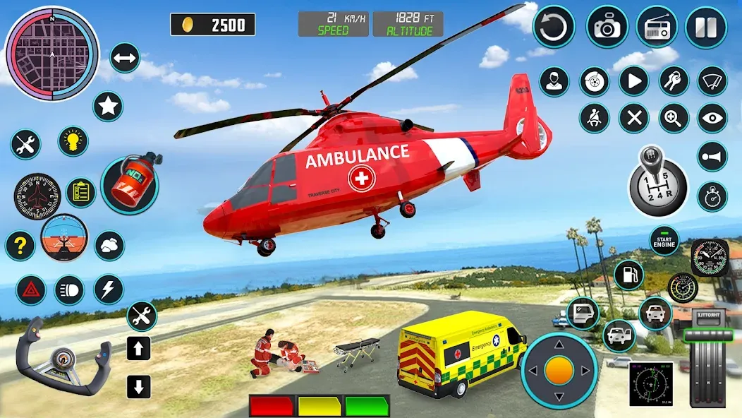 Heli Ambulance Simulator Game — последняя версия с модом (Безлимитные деньги и все вертолеты) — скриншот 2 Heli Ambulance Simulator Game — последняя версия с модом (Безлимитные деньги и все вертолеты) — скриншот 2
