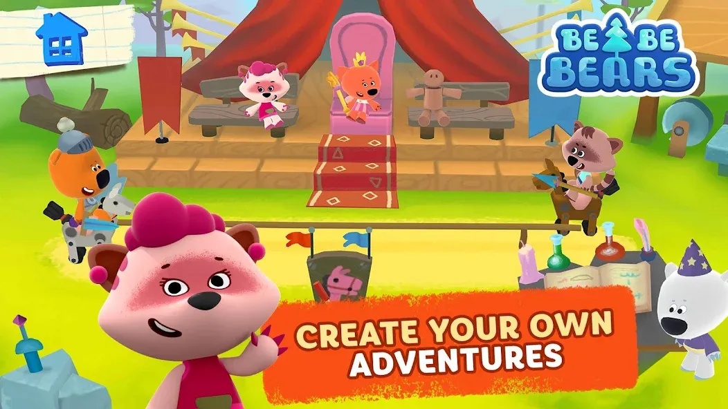 Скачать Be-be-bears - Creative world на Андроид с модом — Творческий мир с открытыми возможностями — скриншот 4 Скачать Be-be-bears - Creative world на Андроид с модом — Творческий мир с открытыми возможностями — скриншот 4