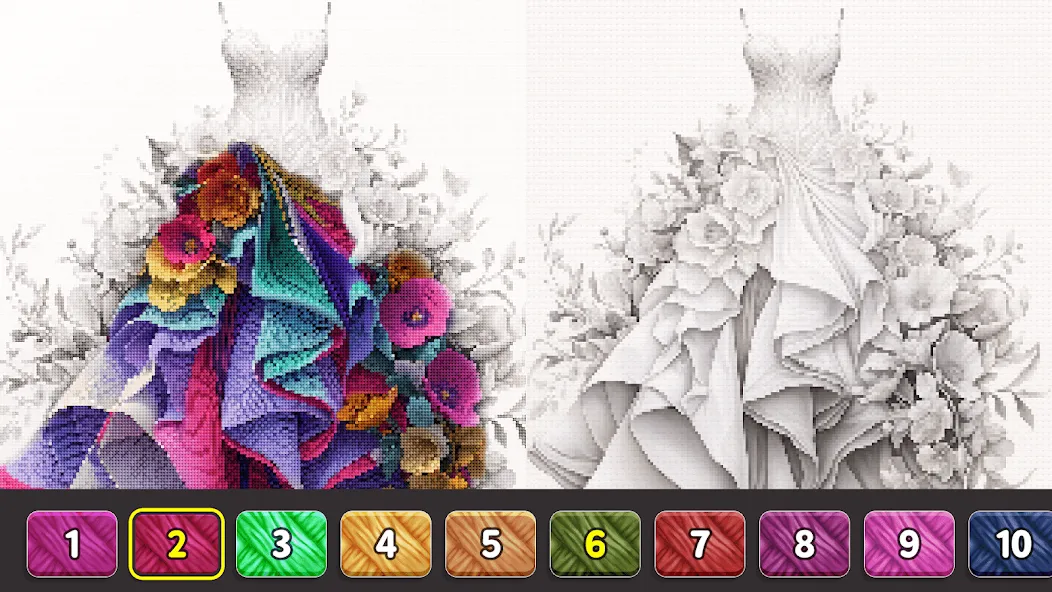 Мод Cross Stitch: Color by Number — Без рекламы и все узоры открыты, скачать APK — скриншот 2 Мод Cross Stitch: Color by Number — Без рекламы и все узоры открыты, скачать APK — скриншот 2