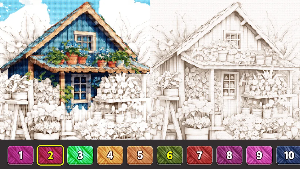Мод Cross Stitch: Color by Number — Без рекламы и все узоры открыты, скачать APK — скриншот 3 Мод Cross Stitch: Color by Number — Без рекламы и все узоры открыты, скачать APK — скриншот 3