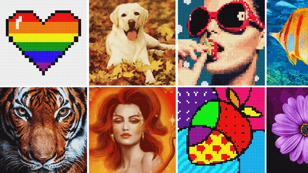 Мод Cross Stitch: Color by Number — Без рекламы и все узоры открыты, скачать APK — скриншот 4 Мод Cross Stitch: Color by Number — Без рекламы и все узоры открыты, скачать APK — скриншот 4