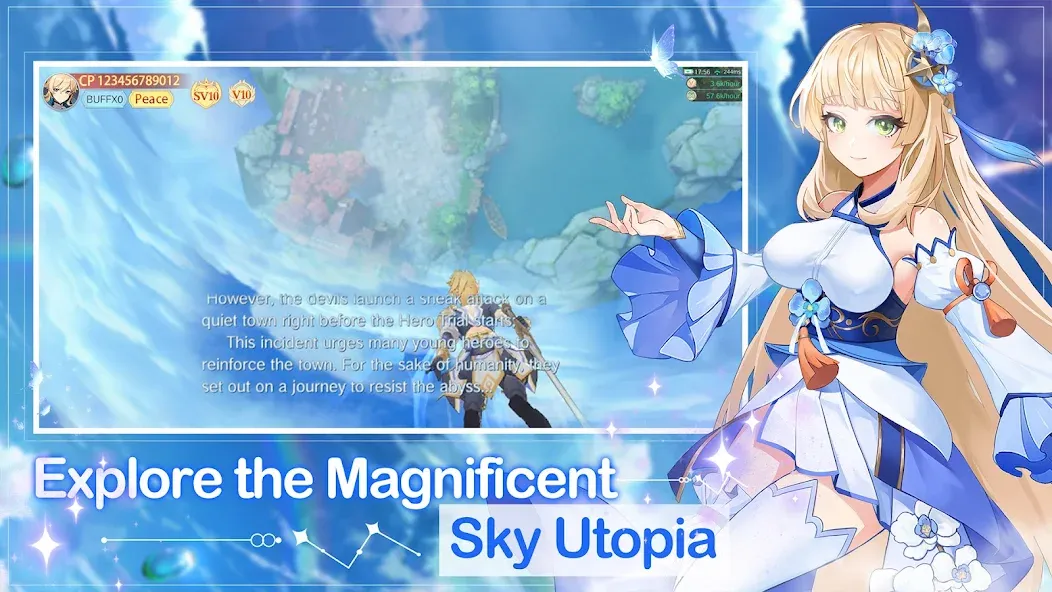 Скачать Sky Utopia Mod APK — Безлимитные ресурсы и усиленные герои — скриншот 2
