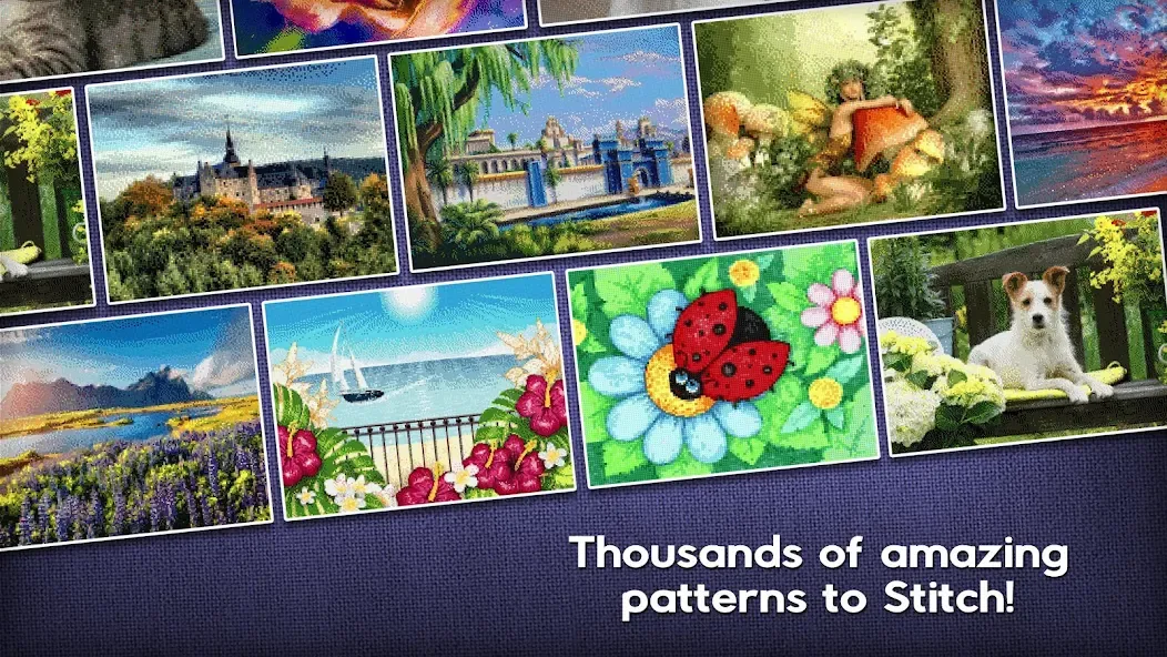 Cross-Stitch World бесплатно на Андроид — мод: Безлимитные нитки и открыты все узоры — скриншот 3