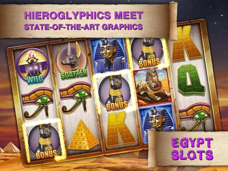 Egypt Slots Casino Machines — скачать мод: Безлимитные монеты и бонусы — скриншот 3
