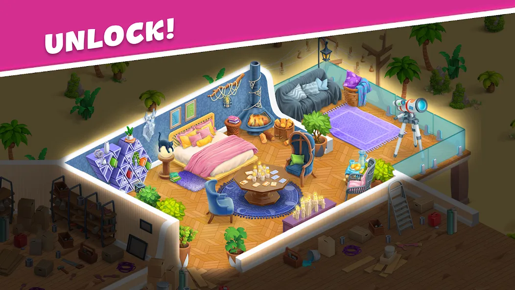 Open House: Match 3 puzzles бесплатно на Андроид — мод: Безлимитные монеты и ходы — скриншот 4 Open House: Match 3 puzzles бесплатно на Андроид — мод: Безлимитные монеты и ходы — скриншот 4