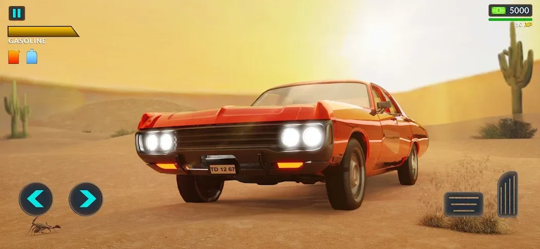 Long Road Trip - Car Driving на телефон — скачать мод: Бесконечное топливо и деньги — скриншот 1