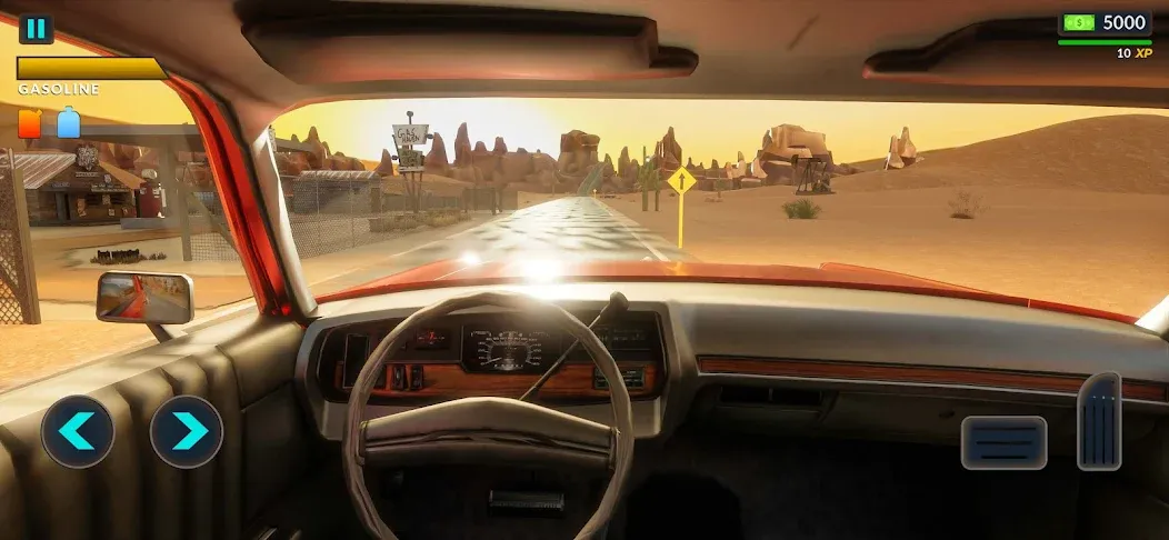 Long Road Trip - Car Driving на телефон — скачать мод: Бесконечное топливо и деньги — скриншот 5
