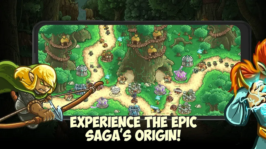 Скачать Kingdom Rush Origins TD Mod APK — Безлимитные деньги и все герои — скриншот 1 Скачать Kingdom Rush Origins TD Mod APK — Безлимитные деньги и все герои — скриншот 1