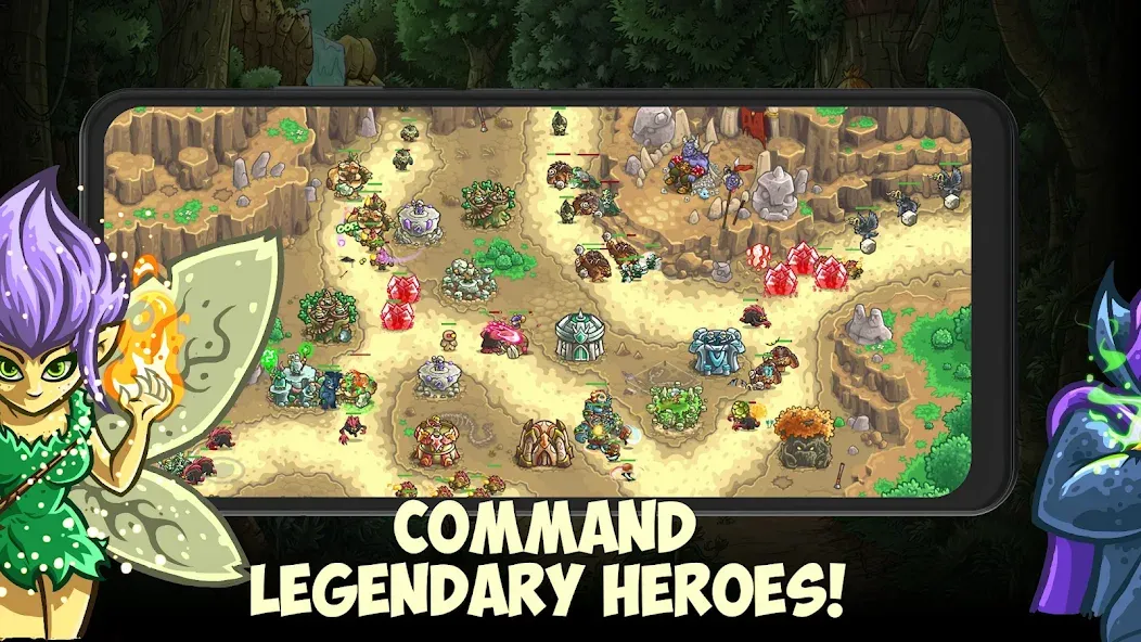 Скачать Kingdom Rush Origins TD Mod APK — Безлимитные деньги и все герои — скриншот 4 Скачать Kingdom Rush Origins TD Mod APK — Безлимитные деньги и все герои — скриншот 4