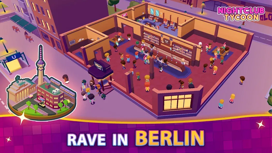 Nightclub Tycoon: Idle Empire на телефон — скачать мод: Безлимитные деньги и энергия — скриншот 2 Nightclub Tycoon: Idle Empire на телефон — скачать мод: Безлимитные деньги и энергия — скриншот 2