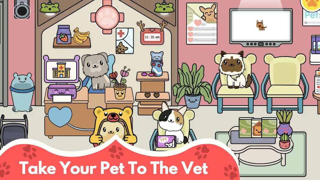 Скачать My Cat Town - Cute Kitty Games — Много монет и все предметы открыты — скриншот 5