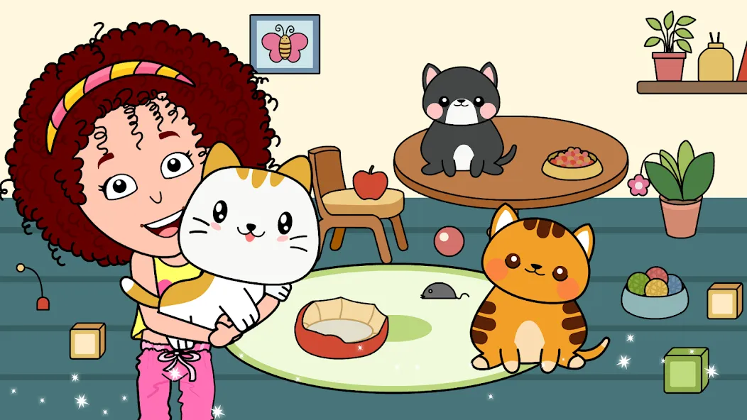 My Cat Town - Tizi Pet Games мод на Андроид: Безлимитные монеты и все питомцы открыты — скриншот 2 My Cat Town - Tizi Pet Games мод на Андроид: Безлимитные монеты и все питомцы открыты — скриншот 2